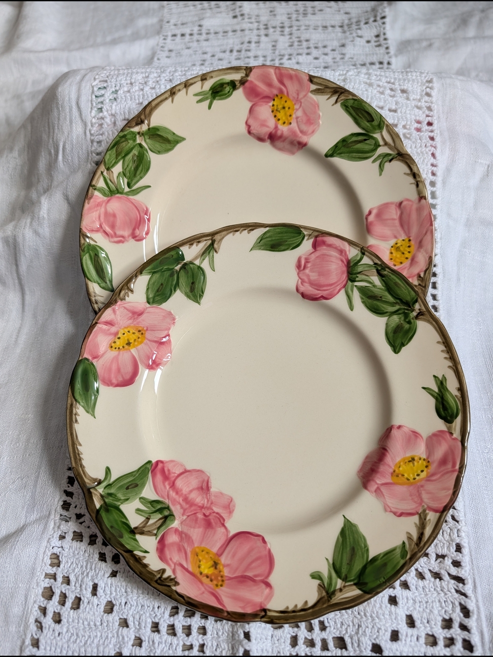Fransican Earthenware Desert Rose Salad Plates - Set of 2